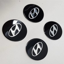 Gardenauto Jant Göbeği Arma Hyundai Alüminyum 60MM. 4'lü Set Siyah