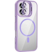 sbodurhome    iPhone 16 Plus Remim Lensli Magsafe Standlı Kapak - Lila