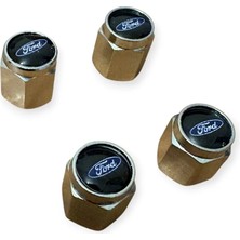 Gardenauto Ford Siyah Mavi Beyaz Logolu Alüminyum 4 Adet Sibop Kapak
