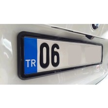 Gardenauto Modern Tasarım Piano Black Siyah Renk Çerçeveli Oto Plakalık 2 Adet