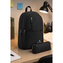 Viatox LS-2034 Unisex Çok Gözlü Geniş Hacimli Terletmeyen Ortopedik Sırt Destekli Lise Ortaokul İlkokul Okul SİYAH