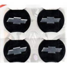 Gardenauto Chevrolet Siyah Alüminyum Yapıştırma Jant Göbeği 4lü 60MM