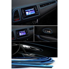 Gardenauto Mavi Trim Fitilli Yeni Nesil Araç Içi Ip Şerit Balık Sırtı Nikelajlı 5 mt