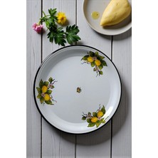 İnci Emaye 40 No Emaye Sini Sofra, Yemek Sunum Tepsi, Yer Sofrası Çinko ~38 cm