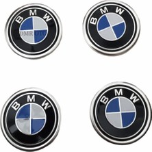 Gardenauto Bmw Logolu Alüminyum Jant Göbeği Logo 4'lü Yapıştırma 5,5 cm