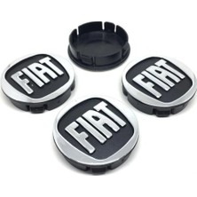 Gardenauto Fiat Kabartma Geçme Jant Göbeği Gri Siyah 4'lü 60MM/55MM