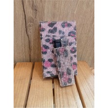 Gardenauto Pembe Leopar Slim (Ince) Kısa Metal Sigara Kutusu ve Çakmak (Dolabilen)