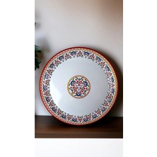 İnci Emaye 40 No Kırmızı Kenar Emaye Sini Sofra, Yemek Sunum Tepsi, Yer Sofrası Çinko ~38 cm 1mm.kalın Ürün