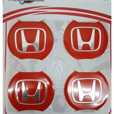 Gardenauto Jant Göbeği Arma Honda Alüminyum 60MM. 4'lü Set Kırmızı