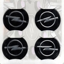 Gardenauto Opel Siyah Alüminyum Yapıştırma Jant Göbeği 4lü 60MM