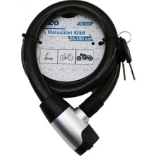 Hace Bazaar Anahtarlı Metal Kaplama Kafa Çek-It Kilit Kapak Motor - Bisiklet Kilit Çelik Tel Siyah Şeffaf Kılıf 24MMX100CM (4887)