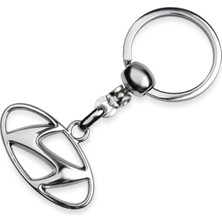 Gardenauto 1. Kalite - Hyundai Logolu Metal Otomobil Anahtarlığı - Krom Kaplamalı