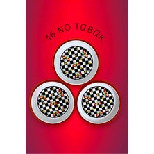 İnci Emaye 16 cm 3 Parça Emaye Tabak 3 Kişilik Kahve Tabağı, Servis Tabağı Çerez Tabağı,, Hediye,