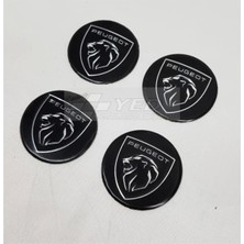 Gardenauto Peugeot Jant Göbeği Siyah Alüminyum 54MM Arma 4 Lü Set Yeni Logo
