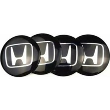 Gardenauto Jant Göbeği Arma Honda Alüminyum Yapıştırma 60MM. 4'lü Set Siyah