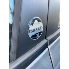 Gardenauto Fiat Egea Cross Uyumlu  Damla Sticker Logo 1 Adet Silikon Logo