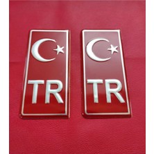 Gardenauto 2'li Tr Plaka Sticker Aluminyum Ay Yıldız Kabartma