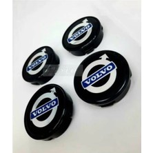 Gardenauto Volvo Jant Göbeği 58/55MM (Yuva 55MM) Mavi Siyah Alüminyum 4 Lü Set