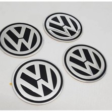 Gardenauto Jant Göbeği Arma Volkswagen Alüminyum 90MM Büyük 4'lü Set Siyah