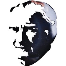 Gardenauto Metalize Atatürk Portre Yazı Sticker - Araba Sticker - Oto Sticker - Atatürk Portre Yazı Sticker