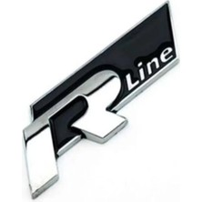 Gardenauto Volkswagen R-Line Çamurluk Logosu Yapışkanlı Siyah