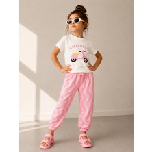 DoaMini Kız Çocuk Pamuklu T-Shirt Eşofman Takım