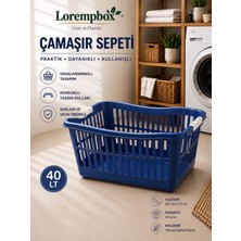 Lorempbox 40 Lt Çamaşır Sepeti | Havalandırmalı Plastik Çamaşır Sepeti | Ergonomik Taşıma Kollu | Dayanıklı Kirli Çamaşır Sepeti
