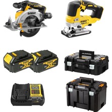 Dewalt 18V Şarjlı Vidalama Seti 2'li (Dekupaj, Daire Testere) 2 Akü