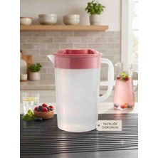 Ness Global 3 Litre Plastik Sürahi Kapaklı Su, Ayran ve Limonata Sürahisi – Ergonomik Kulplu