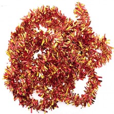 Hace Bazaar Kırmızı Altın Renk 4 cm Genişlik Garland Çift Renk Sim Süs 180 cm (4887)