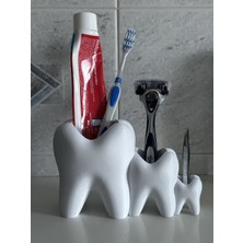 Axelon Diş Fırçalık ve Diş Macunu Standı – Diş Tasarımlı Banyo Organizeri