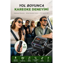 Kensa Bluetooth 5.3 Fm Transmitter Kablosuz Mikrofonlu Araç Çakmaklık Şarj Cihazı USB Qc 3.0 Type-C Pd Hızlı Şarj LED Ekran