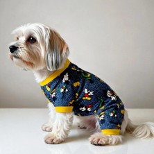 Miniş Mikili Küçük Irk Köpek Esnek Penye Tulum Pijama