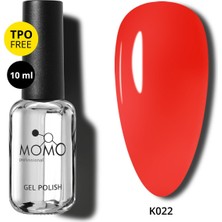Momo Professional Kalıcı Oje K022, Canlı Kırmızı, 10 ml