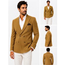 Sabri Zengin Erkek Slim Fit Kruvaze Blazer Ceket