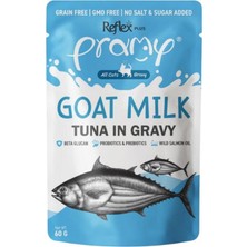 Reflex Plus Pramy Goat Milk Sos Içinde Keçi Sütlü ve Ton Balıklı Kedi Konservesi 60 gr