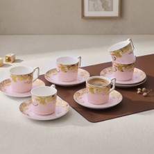 Aryıldız Peony Pembe Kahve Fıncan Takımı 12P