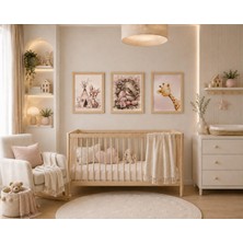Nes Baby Home 3'lü Orman Dostları Çocuk Odası ve Bebek Odası Ahşap Çerçeveli Duvar Tablosu
