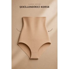 Bravie Toparlayıcı Etkili Lazer Kesim Slip Korse 2006 Bej