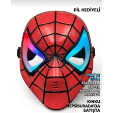 Kinku  Işıklı Örümcek Adam Maskesi Spiderman Maskesi