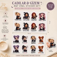 Tişört Kodu Cadılar & Gizem Mat Vinil Sticker Seti | 16 Adet Sticker