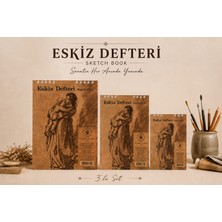 Pagos Yayınları Wise Owl A4+A5+A6 Eskiz Defteri Seti | 120 gr Kalın Kağıt | Üstten Spiralli | Kraft Kapak | 3'lü Set