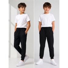 ERDEM KIDS Unisex Kız Erkek Çocuk Beli Paçası Lastikli Fermuar Cepli Okul Iki Iplik Eşofman Altı Pantolon