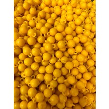 Aqua Sazan Boncuğu 10 mm Koyu Sarı Kulplu Balıkçı Boncuk Dip Boncuk 50 Adet