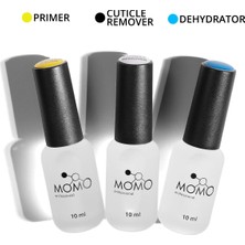 Momo Professional Kalıcı Oje ve Protez Tırnak İçin Hazırlık Seti, Dehidratör 10 ml, Cuticle Remover 10 ml, Primer 10 ml