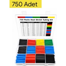 Tabis Makaron Seti 750 Parça Kutulu 12 Boy 5 Renk Isıyla Daralan Kablo Koruyucu Polyolefin Shrink Kaplama