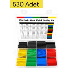 Tabis Makaron Seti 530 Parça Kutulu 8 Boy 5 Renk Isıyla Daralan Kablo Koruyucu Polyolefin Shrink Kaplama