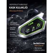 Deanb Ipx8 Su Geçirmez Rgb Bt5.3 Motosiklet Kask Kulaklığı – Yüksek Ses & Interkom
