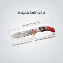 Bıçak Deposu Fazıl Özel Seri Kesim Işlemeli Namlu Akrilik Renkli Desen Kabza Katlanır Çakı / Avcı Bıçağı