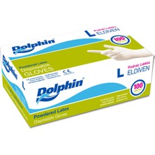 Dolphin Beyaz Lateks Pudralı Eldiven 100'LÜ